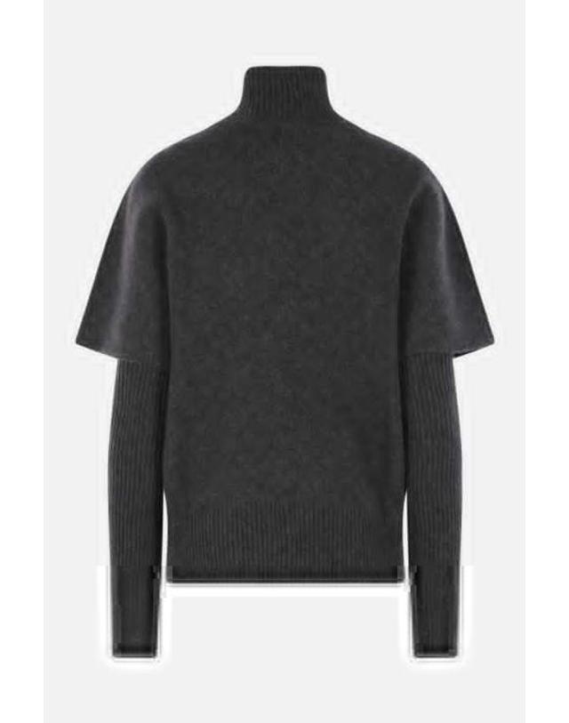 페데리카 토시 [해외직구][E32]FEDERICA TOSI 3200935280 의류 니트 스웨터 가디건 FEDERICA TOSI short sleeve turtleneck in wool with arm warmers 착용컷