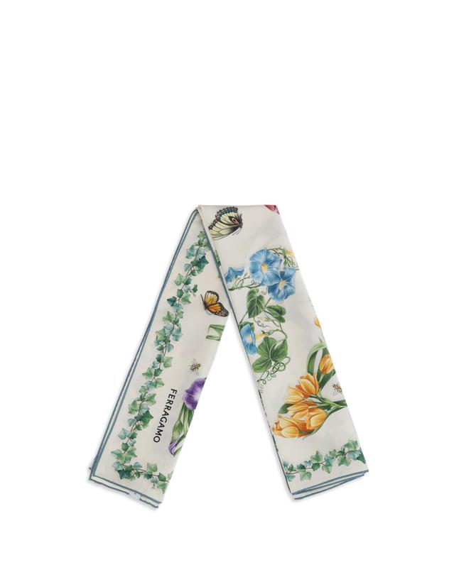 페라가모 [해외직구][K68]FERRAGAMO 795198 001 여성 스카프 목도리 폴라드 머플러 Eden print Silk Scarf 착용컷