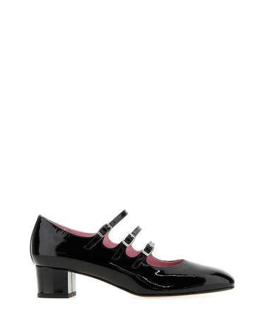 [해외직구][X45]CAREL PARIS KINA BLACKPATENT 여성 펌프스 슬링백 하이힐 스트랩힐 Black leather Kina pumps