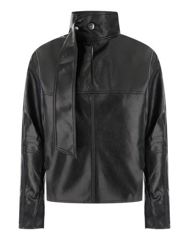 [해외직구][W63]에이골디 A74681285 BLACK 여성 자켓 봄버 다운 아우터 Giacca in misto pelle nera