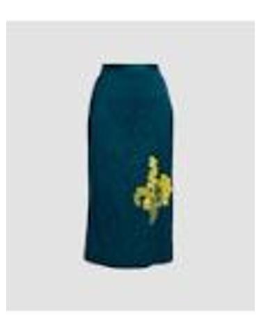 [해외직구][G95]에르뎀 PF26S90150924027SMOKEYBLUE 여성 스커트 치마 EMBROIDERED TEXTURED SATIN MIDI PENCIL SKIRT
