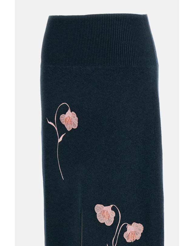 어덤 [해외직구][G95]에르뎀 PF26KS1130013021FORESTGREEN 여성 스커트 치마 EMBROIDERED MIDI PENCIL KNIT SKIRT 착용컷
