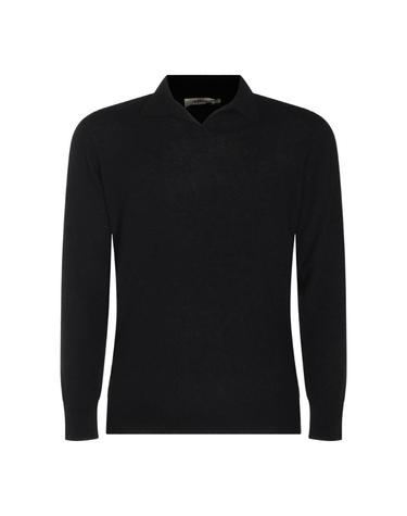 [해외직구][S27]ALTEA 266105390 남성 니트 가디건 브이넥니트 풀오버니트 스웨터 로고 BLACK VIRGIN WOOL AND CASHMERE BLEND SWEATER