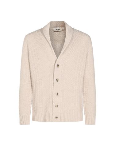 [해외직구][S27]ALTEA 266103525 남성 니트 가디건 브이넥니트 풀오버니트 스웨터 로고 CREAM VIRGIN WOOL AND CASHMERE BLEND CARDIGAN