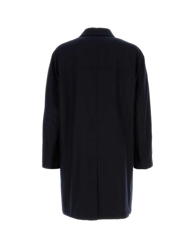 브리오니 [해외직구][X45]브리오니 SORW0LOC334 4000 남성 코트 하프 롱 트렌치 오버 Navy blue stretch cashmere coat 착용컷