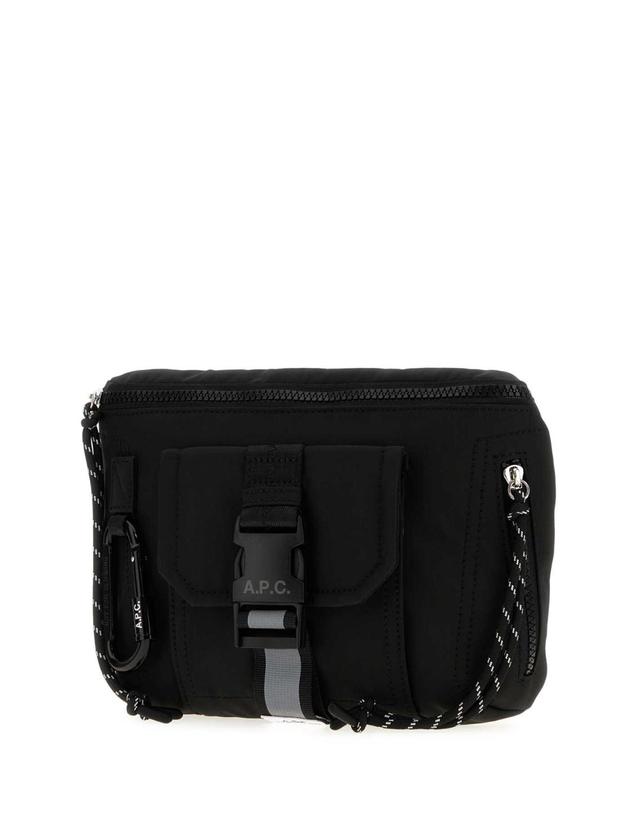 아페세 [해외직구][X45]아페쎄 PAAGEH62219 LZZ 남성 힙색 벨트백 범백 Black fabric Banane belt bag 착용컷