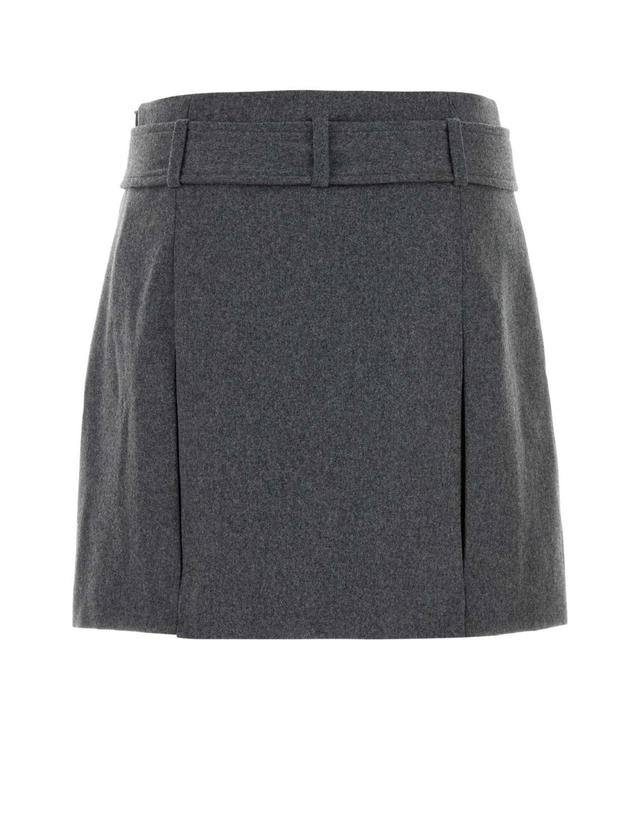 아페세 [해외직구][X45]아페쎄 WOAPNF06464 PLA 여성 스커트 치마 롱 미디 미니스커트 Grey flannel Cecile mini skirt 착용컷