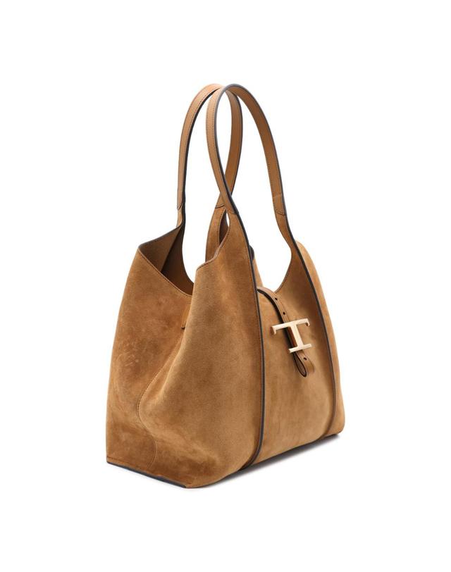 토즈 [해외직구][B47]토즈 XBWTSBA0200P3A7L12 여성 탑핸들백 토트백 CAMEL SUEDE T TIMELESS TOTE 착용컷