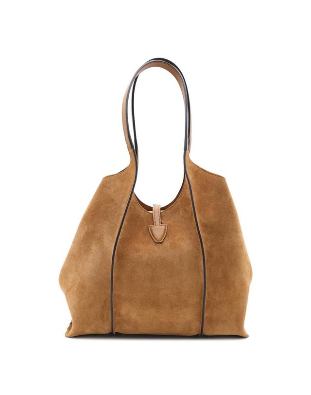 토즈 [해외직구][B47]토즈 XBWTSBA0200P3A7L12 여성 탑핸들백 토트백 CAMEL SUEDE T TIMELESS TOTE 착용컷