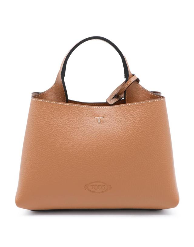 토즈 [해외직구][B47]토즈 XBWAPAEL000QRIS410 여성 토트백 탑핸들백 가방 BROWN LEATHER APA T MINI TOP HANDLE BAG 착용컷