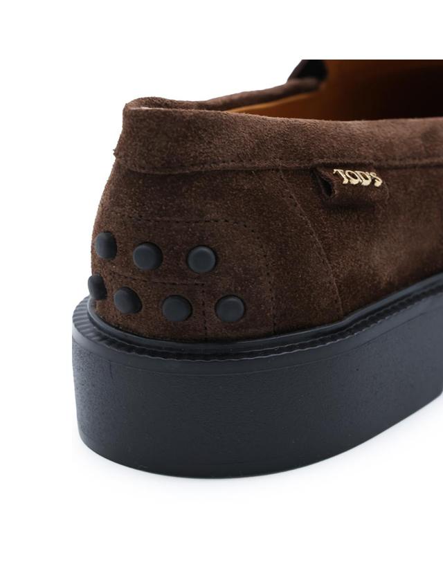 토즈 [해외직구][B47]토즈 XXW20L0IP70RE0S611 여성 로퍼 뮬 단화 DEEP BROWN SUEDE LOAFER 착용컷