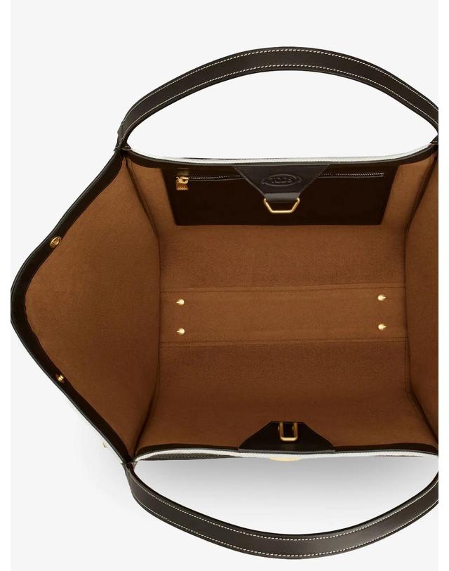 토즈 [해외직구][N85]토즈 XBWTIMAT300U6J 여성 토트백 쇼퍼백 숄더백 TODS Tim canvas and leather Medium Shopping Bag 착용컷