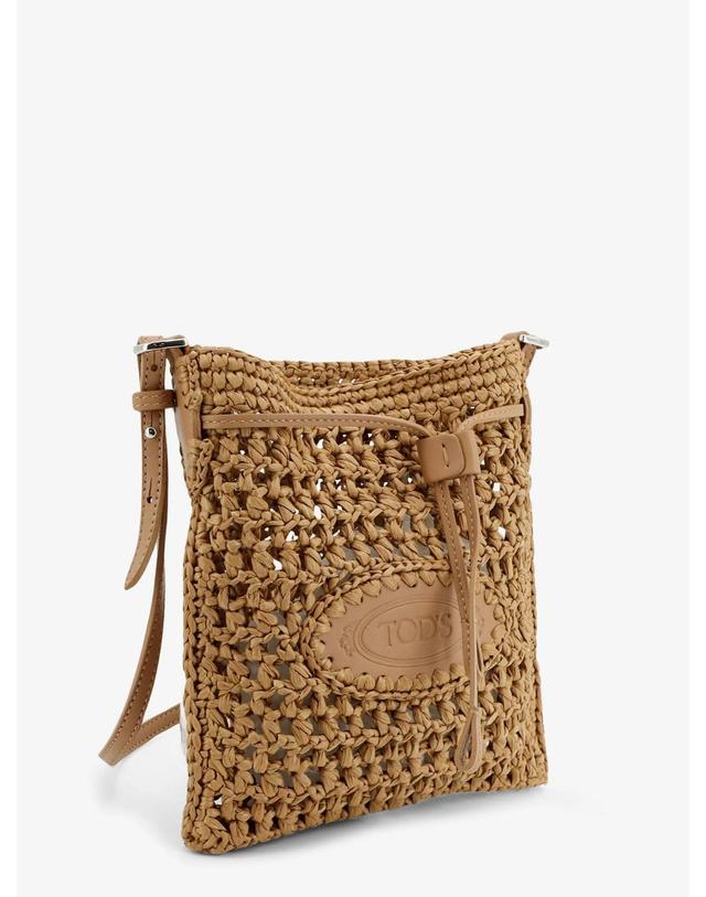 토즈 [해외직구][N85]토즈 XBWEBLR0100RGM 여성 숄더백 버킷백 토트백 TODS Raffia bucket bag with crochet motif 착용컷