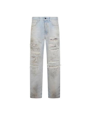 [해외직구][S27]아미리 AMBMJE1100543 남성 데님 청바지 진 와이드진 스트레이트진 바지 플레어진 LIGHT BLUE COTTON DENIM JEANS