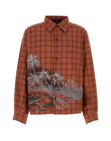 [해외직구][X45]아미리 AMTOSH1197 RED 남성 셔츠 남방 긴팔 반팔 Embroidered flannel shirt