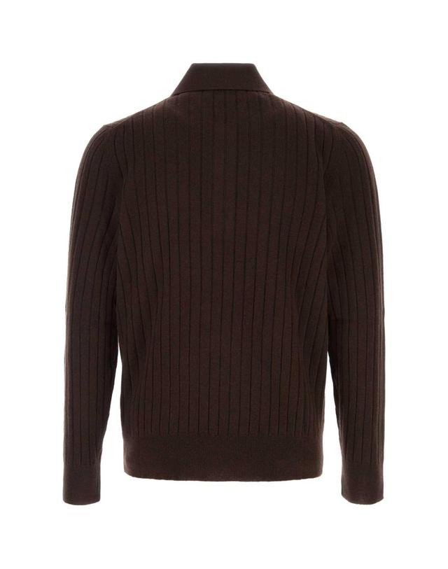 아미리 [해외직구][X45]아미리 AM426KN060 HUSK 남성 폴로 피케셔츠 Dark brown wool blend polo shirt 착용컷