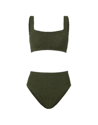 [해외직구][A94]훈자지 PATRICIA BIKINIMETALLIC KHAKI 여성 비치웨어 수영복 HUNZA G HUNZA G Patricia Bikini