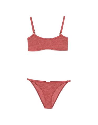 [해외직구][A94]훈자지 IRIS BIKINI AMETALLIC ROSEWOOD 여성 비치웨어 수영복 HUNZA G HUNZA G Iris Bikini With Golden Circles