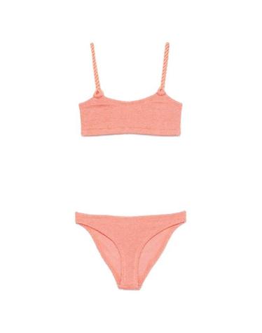[해외직구][A94]훈자지 PHOEBE BIKINI AMETALLIC CORAL 여성 비치웨어 수영복 HUNZA G HUNZA G Phoebe Bikini