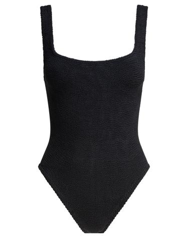[해외직구][V90]훈자지 SQUARE NECK SWIMCRINKLEBLACK 여성 수영복 원피스 비키니 스윔웨어 Beachwear
