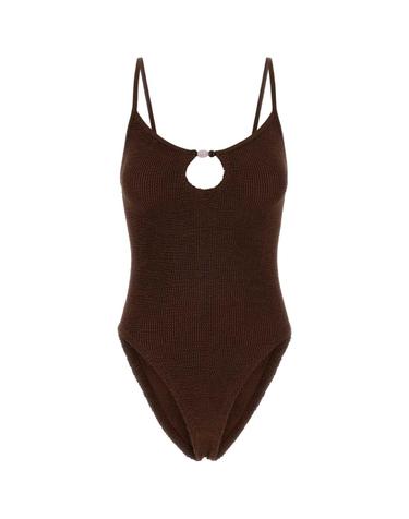 [해외직구][X45]훈자지 MIABEADEDSWIMM METCHO 여성 수영복 비키니 커버업 스윔웨어 Chocolate stretch nylon Mia swimsuit