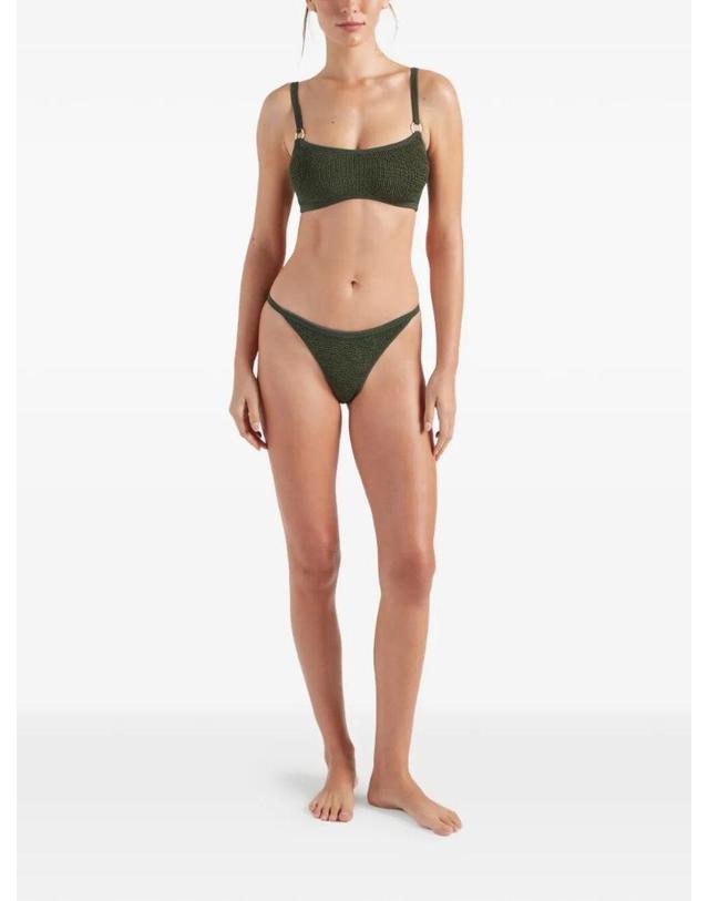 훈자 지 [해외직구][A94]훈자지 IRIS BIKINI AMETALLIC KHAKI 여성 비치웨어 수영복 HUNZA G HUNZA G Iris Bikini With Golden Circles 착용컷