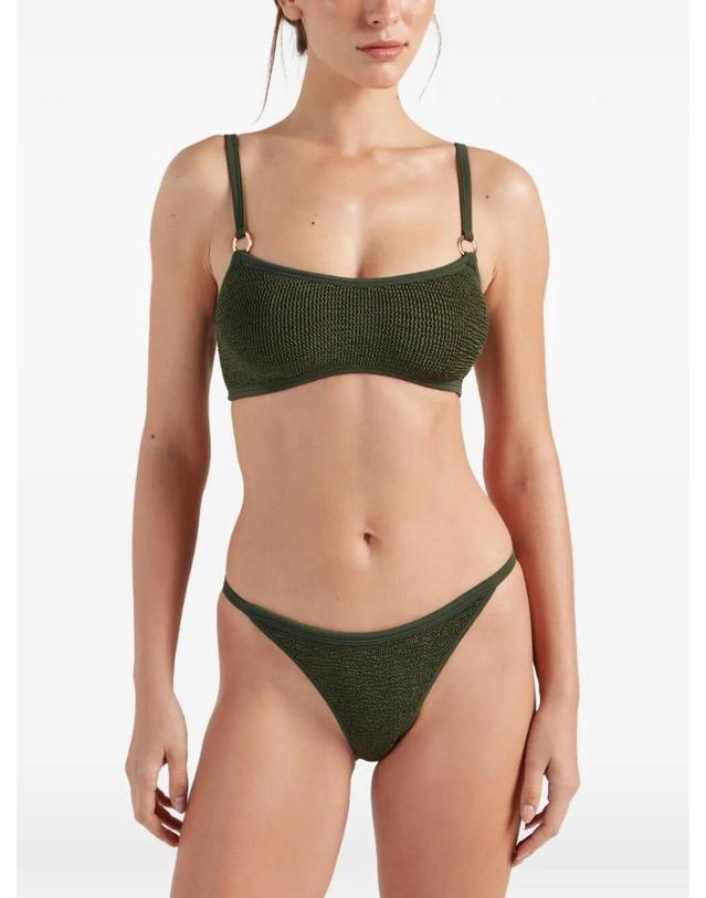 훈자 지 [해외직구][A94]훈자지 IRIS BIKINI AMETALLIC KHAKI 여성 비치웨어 수영복 HUNZA G HUNZA G Iris Bikini With Golden Circles 착용컷