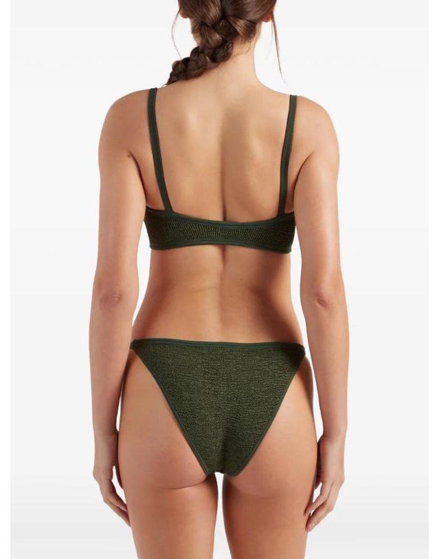 훈자 지 [해외직구][A94]훈자지 IRIS BIKINI AMETALLIC KHAKI 여성 비치웨어 수영복 HUNZA G HUNZA G Iris Bikini With Golden Circles 착용컷