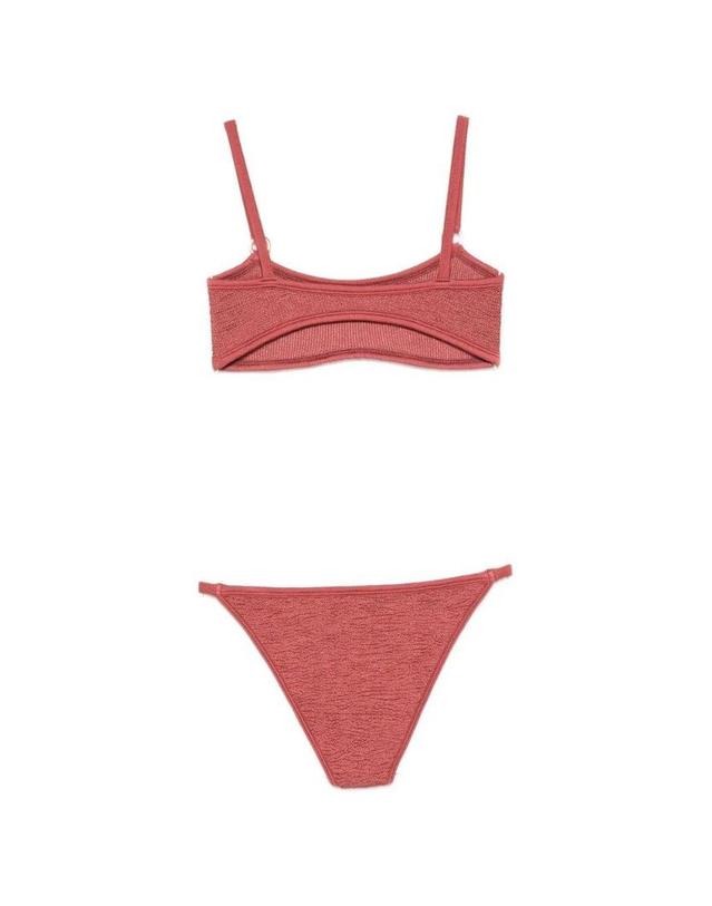 훈자 지 [해외직구][A94]훈자지 IRIS BIKINI AMETALLIC ROSEWOOD 여성 비치웨어 수영복 HUNZA G HUNZA G Iris Bikini With Golden Circles 착용컷