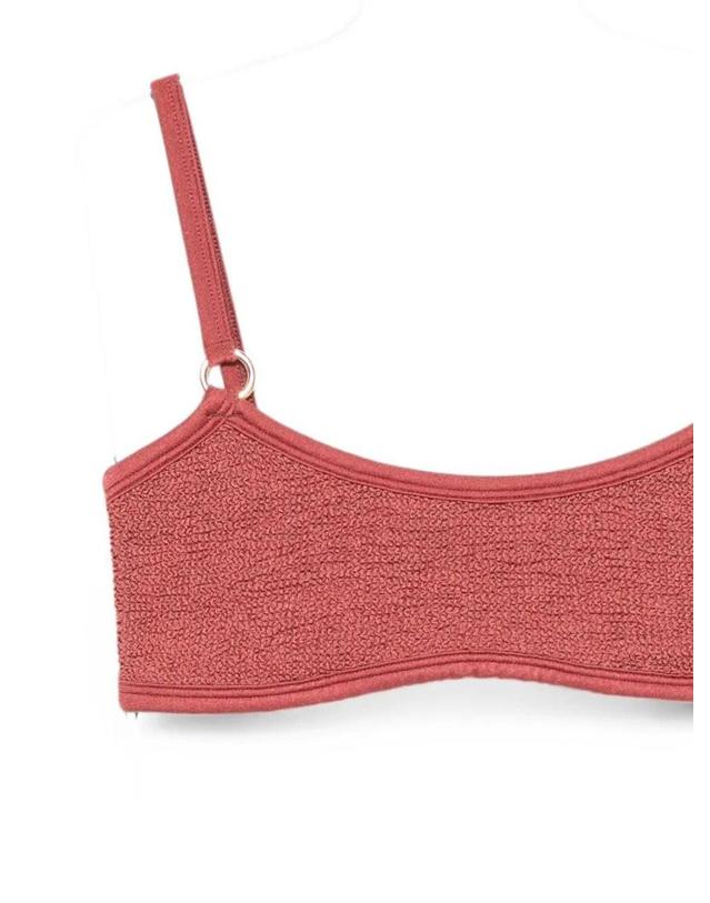 훈자 지 [해외직구][A94]훈자지 IRIS BIKINI AMETALLIC ROSEWOOD 여성 비치웨어 수영복 HUNZA G HUNZA G Iris Bikini With Golden Circles 착용컷