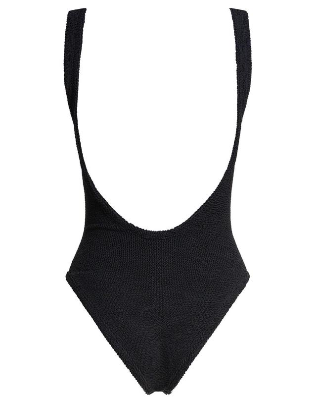 훈자 지 [해외직구][V90]훈자지 SQUARE NECK SWIMCRINKLEBLACK 여성 수영복 원피스 비키니 스윔웨어 Beachwear 착용컷
