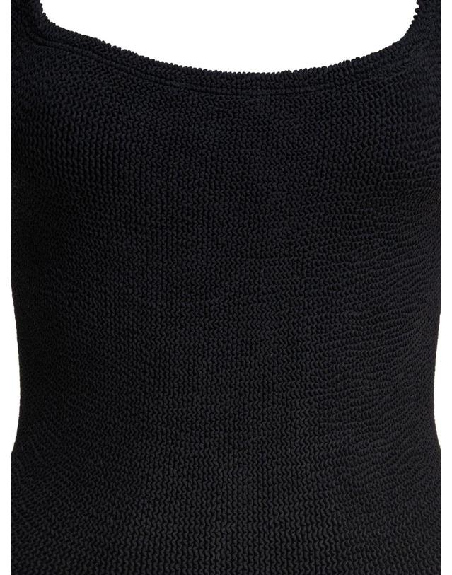 훈자 지 [해외직구][V90]훈자지 SQUARE NECK SWIMCRINKLEBLACK 여성 수영복 원피스 비키니 스윔웨어 Beachwear 착용컷