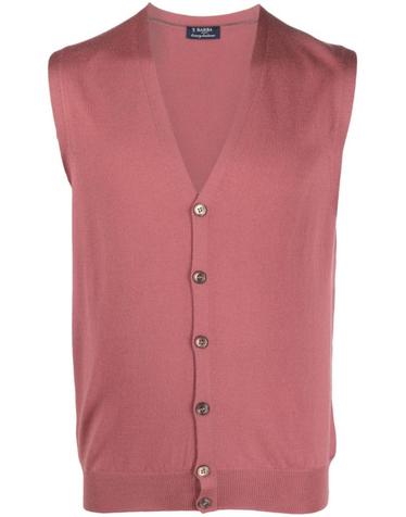 [해외직구][A94]BARBA 14296585820231 231 남성 스웨터 니트 가디건 BARBA BARBA Garnet Red Wool Vest