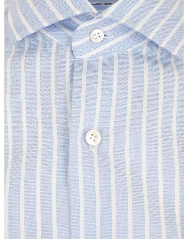 바르바 [해외직구][A94]BARBA U13440640002 남성 셔츠 BARBA BARBA Culto Striped Shirt White And Blue 착용컷