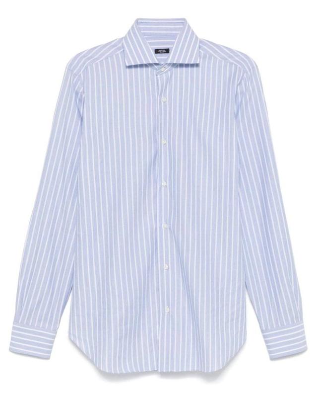 바르바 [해외직구][A94]BARBA U13440640002 남성 셔츠 BARBA BARBA Culto Striped Shirt White And Blue 착용컷