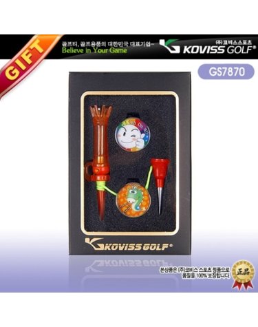 코비스 골프용품 볼마커 홀더 골프티 선물세트 7870