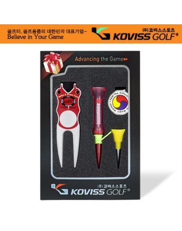 코비스 골프용품 볼마커 골프티 보수기 선물세트 7820