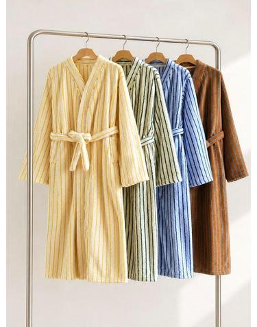 오브 스트라이프 샤워가운 목욕가운 로브(4colors)
