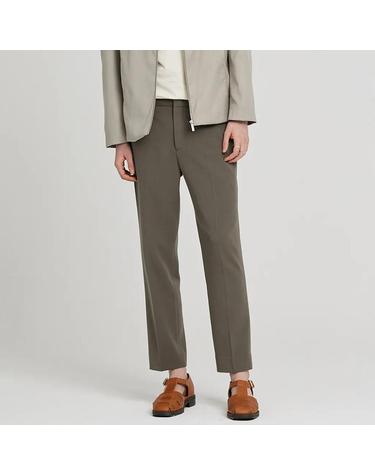 [가먼트레이블] Banding Zipper Tapered Slacks - Khaki Brown (GBFMSLT102-W)