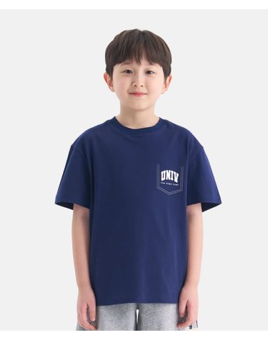 [본사]포켓 로고 반팔티셔츠(네이비) UV262ISS03_NVY