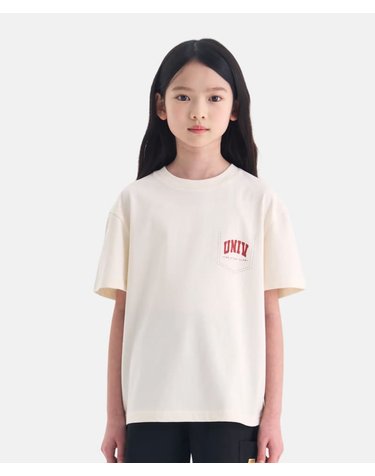 [본사]포켓 로고 반팔티셔츠(크림) UV262ISS03_CRE