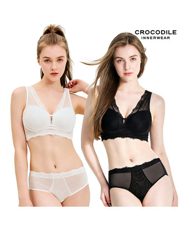 크로커다일 이너웨어 [크로커다일] 360 인견 라이크라 파워넷 4종세트 오트밀 블랙 CDW4N5355_T