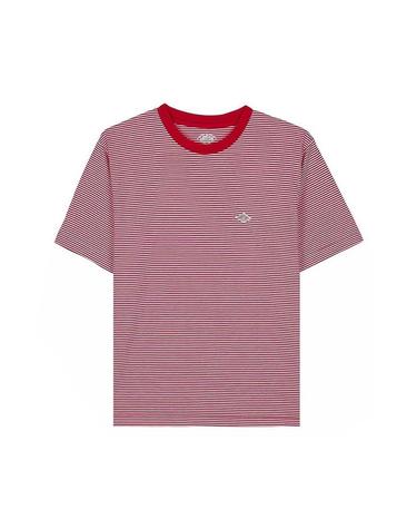 [단톤] SS26 여성 반팔 이너 티셔츠 DT C0195 CVT RED X WHITE