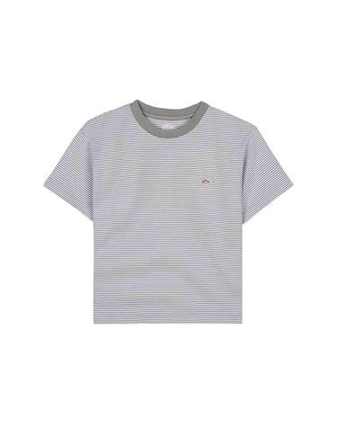 [단톤] SS26 여성 반팔 크롭 티셔츠 DT C0408 CVT GREY X WHITE
