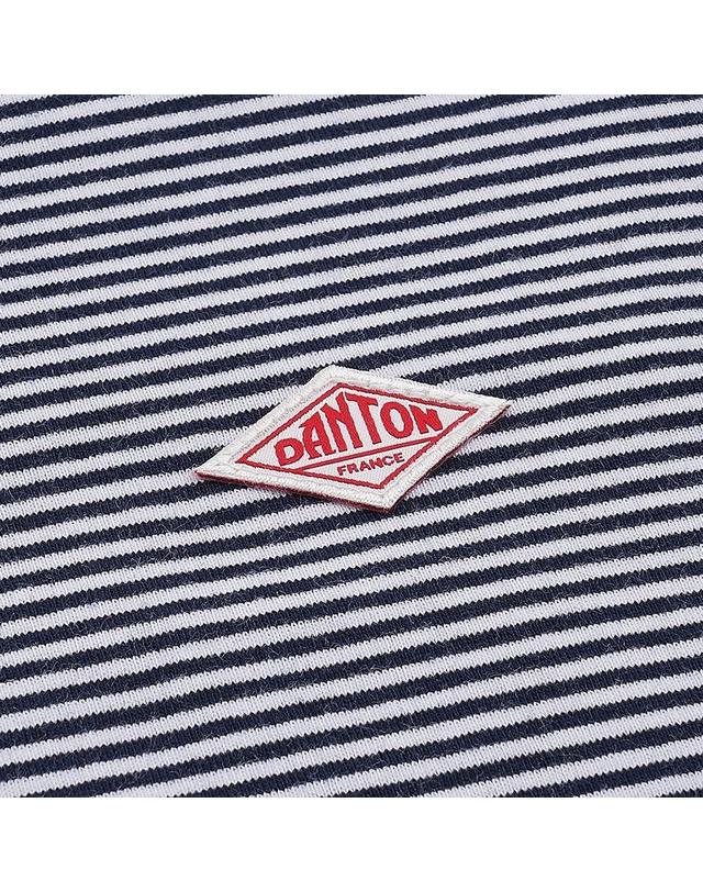 단톤 [단톤] SS26 여성 반팔 크롭 티셔츠 DT C0408 CVT NAVY X WHITE 착용컷