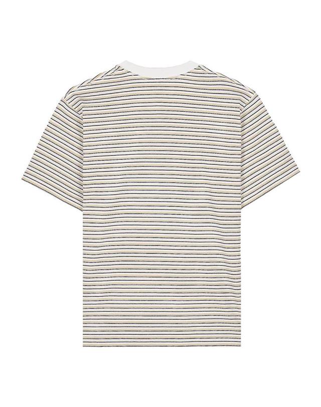 단톤 [단톤] SS26 여성 반팔 포켓 티셔츠 DT C0197 TCB YELLOW X WHITE MULTI 착용컷