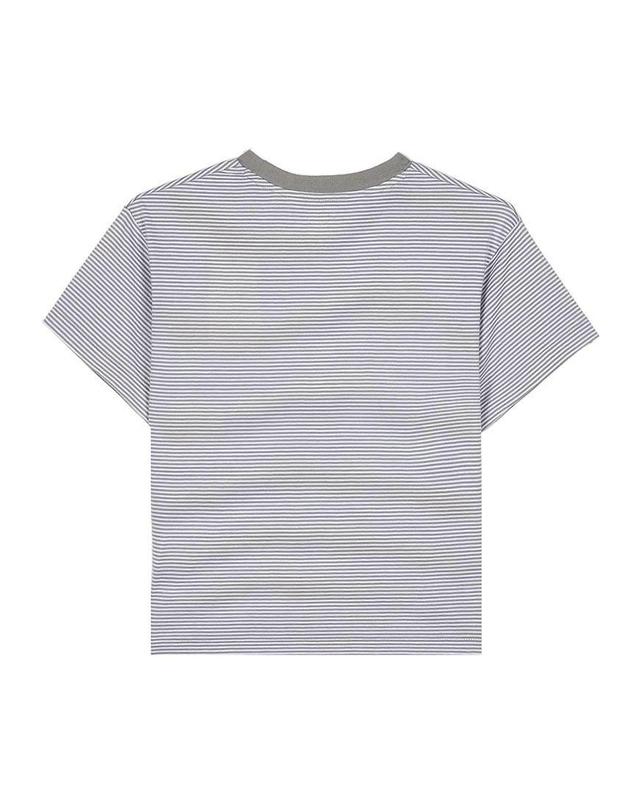 단톤 [단톤] SS26 여성 반팔 크롭 티셔츠 DT C0408 CVT GREY X WHITE 착용컷