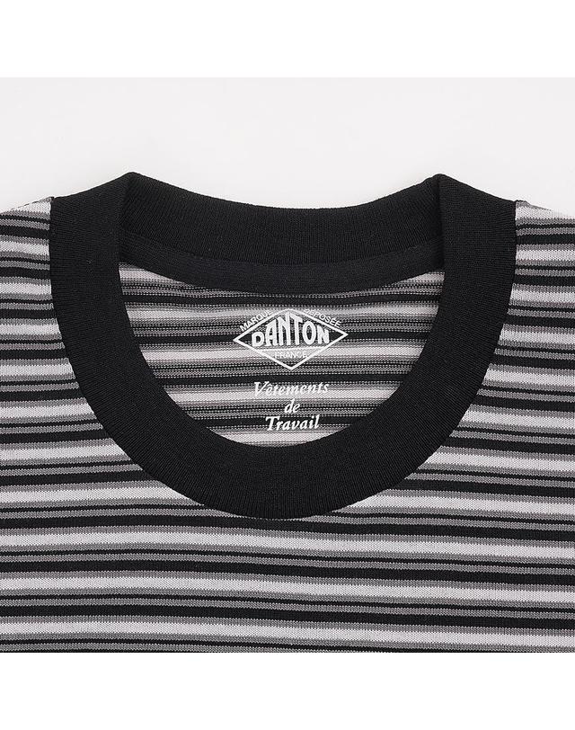 단톤 [단톤] SS26 여성 반팔 포켓 티셔츠 DT C0197 TCB CHARCOAL X BLACK MULTI 착용컷