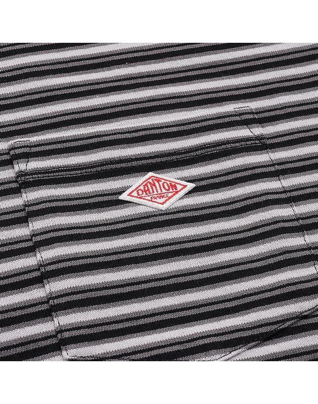 단톤 [단톤] SS26 여성 반팔 포켓 티셔츠 DT C0197 TCB CHARCOAL X BLACK MULTI 착용컷
