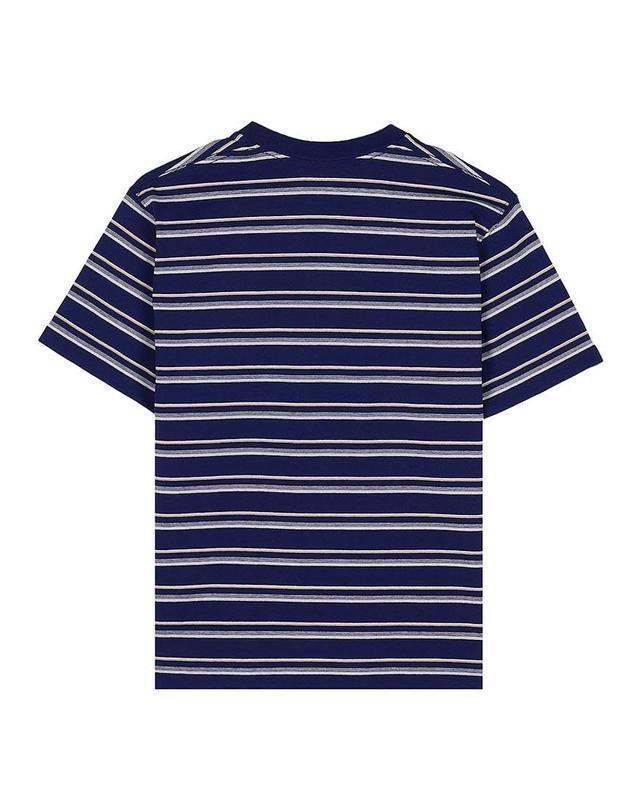 단톤 [단톤] SS26 여성 반팔 포켓 티셔츠 DT C0197 TCB NAVY X BEIGE MULTI 착용컷